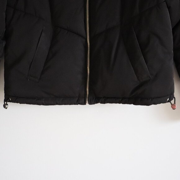 H&M Oversized XS Padded Full Zip Black Lined Stand Up Collar Puffer Jacket Coat - Picture 9 of 11